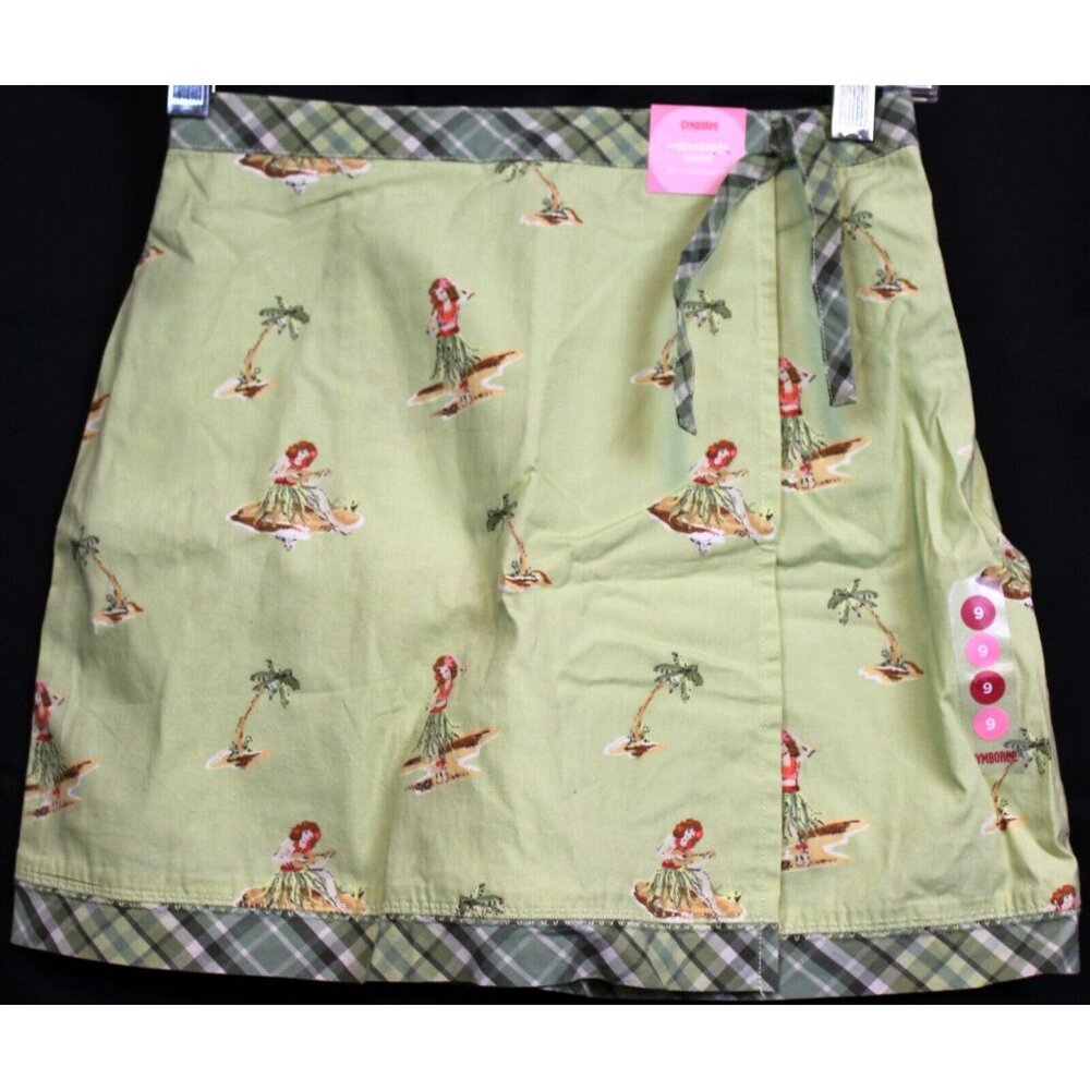2005 Gymboree Hawaiian Holiday Wrap Around Skorts Skirt Hula Girl Island Plaid